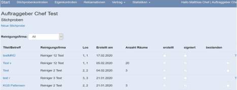 Stichprobenkontrollen im Quaslitaetsmesssystem Stichprobenkontrollen im Quaslitaetsmesssystem für Gebäudereinigung